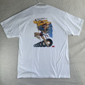 Scotch Tape Pin Up Shirt Mens Large 2007 60th Anniversary White Short Sleeve